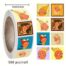 500pcs/Roll Star Shaped Cute Popular Cartoon Interesting Roll Stickers, Applicable For Phone, Tablet, Planner, Suitcase Decoration, Size 2.5cm/1 Inch - Multicolor - View 3