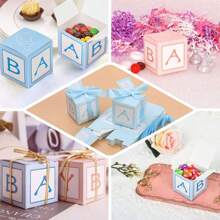 20/30pcs Wedding Gift Boxes With Ribbon - Ideal For Bride And Groom, Party Decoration And Favors, Event Party Candy Gift Boxes With Round Hang Tags And Fine Gold Glitter Ribbons