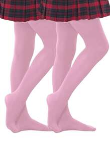 6条/包 女童天鹅绒踩脚裤袜，适合舞蹈训练或日常穿着，无缝设计，柔软透气，四季皆宜