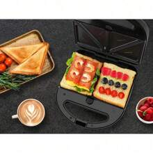 Panini Press Grill Indoor Sandwich Maker With Temperature Setting, 4 Slice Large Non-Stick Versatile Grill, Opens 180 Degrees To Fit Any Type Or Size Of Food, Removable Drip Tray, 1200 W Crepe-CBETCL - 預設 - 查看 10