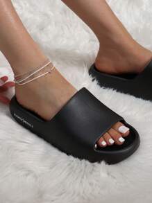 LUOFU Women's Fashion Outdoor Slippers, Thick Sole Indoor Waterproof Anti-Slip Casual Home Slippers, Summer Beach - Black - View 5