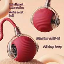 Interactive Striped Rolling Ball Cat Toy, USB Rechargeable Automatic Rotating Cat Toy, Suitable For All Breeds And Sizes Of Plastic Cat Teasing Rod, 18650 Lithium Polymer Battery, 36V Or Lower