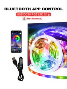 Artículo de decoración del hogar Luz de cadena LED de 10 m / 33 pies con control de aplicación inteligente, para el Día de la Madre, Eid al-Adha, alimentado por USB 5V, tira de luz flexible de LED RGB que cambia de color con sincronización de música, utilizado para iluminación trasera de TV