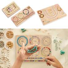1PC Bamboo Beading Board For DIY Jewelry - Bracelet & Necklace Design Tray With Storage, High-Quality Craft Tool Mats, Perfect Gift For Girlfriends, No Power Required