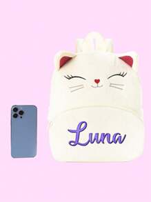Mochila para la vuelta al cole para niños de 3 a 6 años - Bolsa de animales de pana personalizada con bordado del nombre, artículo esencial lindo para preescolar y kindergarten