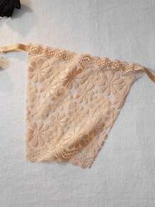 1pc Floral Lace Detachable Anti-Exposure Modesty Anti-Slip Panel For Women, Suitable For Daily Wear - Color - View 3