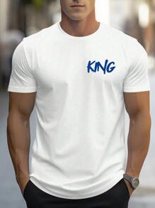 Customized Personalized Men's Comfortable Loose Round-Neck Casual T-Shirt ﻿Add You Text/Logo For Couples, Family, Pets, Gifts, Customizable T-Shirt For Husband Or Boyfriend Or Team Or Girlfriend - White - View 5