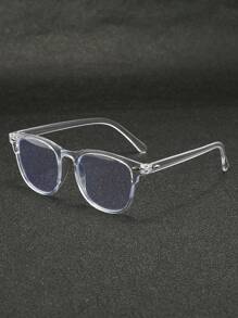 1 件男女通用复古 Y2K 风格平光镜片眼镜，休闲装