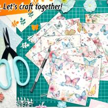 12 pièces Papier scrapbooking pour la fête des mères - 6 x 6 pouces, papier artisanal avec motifs papillon assortis pour l'origami, le journalisme, la confection de cartes et les projets DIY, papier décoratif