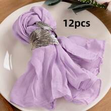 6/12/18/24/30pcs Set Balinese Sheer Coffee Color Napkins, 19.7 X 19.7 Inch Square Romantic Boho Style Transparent Napkins For Gift, Decoration, Vintage Bridal Shower, Birthday Party, Holiday Table Centerpiece (Multi-Color Options)