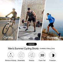 Pantaloncini da ciclismo da uomo INBIKE, adatti per ciclismo, allenamento, spinning, traspiranti, ad asciugatura rapida, alta elasticità
