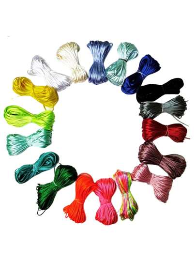 Kit 100m Fio Seda 1mm 10 Cores Cordão Rabo De Rato Artesanato