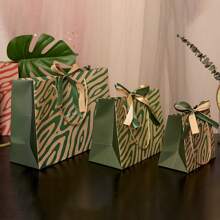 绿色礼品袋派对礼品袋豪华服装袋礼品包装袋带丝带 - 彩色 - 查看 24