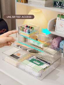 透明化妆品抽屉整理盒，梳妆台化妆收纳盒，适用于护肤品 - 彩色 - 查看 8