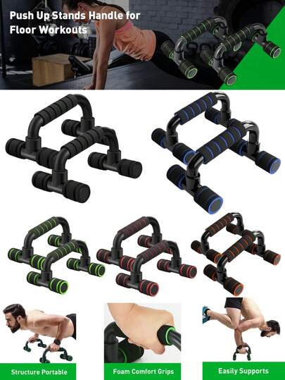 1 par armhävningsstänger styrketräning med halkfri robust struktur, lämplig för män och kvinnor, unga familjer, inomhus- och utomhusfitness, gymtillbehör, sport, gym, hemmaträning, maghjul, magrulle