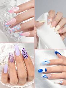 Aillsa 2.0 Upgraded Soft Gel Nail Tips - Built-In C-Curve Medium Almond Full Cover Nail Extensions Ultral Thicker Acrylic Nails Tips Strong Clear 140Pcs  Pre-Sculpted Press-On Nails With Matte Underside False Nails For Flat Nails - Clear - View 9
