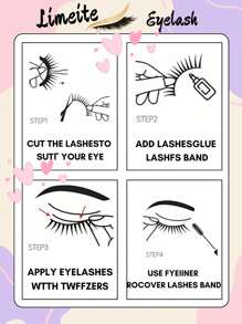 Limete Eyelash 10 Pairs Natural Full Strip Lashes, Thick & Fluffy Dramatic Eyelashes, Charming Eye Makeup Suitable For Daily, Party, Travel