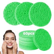100% Natural Compressed Facial Cleansing Sponge, For Makeup Removal, Daily Cleansing And Exfoliation - White - View 29
