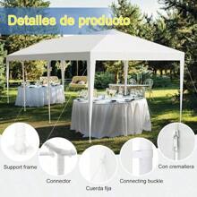 TRIUMPHKEY Toldo 3x9 Toldos para Exteriores con Paredes Jardín Carpa Plegable Toldo para Playa Carpa Toldo para Auto,Ideal para Jardines y Exteriores y Boda y Fiesta Facil Armar Blanco(300X900CM) - 1 - Ver 4