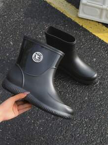 New Short Rain Boots For Men, Non-Slip Waterproof Rubber Boots For Kitchen, Car Washing, Work, Fishing, Spring And Autumn - Black - View 10