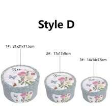21cm*21cm*11.5cm, 17cm*17cm*9cm, 14cm*14cm*7.5cm Multi-Patroon Stijlen Ronde Begeleiding Geschenkdoos Set van Drie Bruiloft Verpakking Geschenkdoos Moederdag Verjaardag Geschenkdoos Bloemboeket Doos Set van Drie