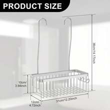 Hanging Shower Organizer, Bathroom Shower Organizer Basket, Shower Caddy Hanging, Over Door Shower Rack With Hooks, Deepened Design Shower Shelf, Space Aluminum - White - View 3