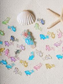 100pcs Spring Summer Nail Decorations Ocean Animal Mermaid Shell Starfish Nail Charms For Nail Art - Cute Kawaii Fish & Jellyfish Flatback Rhinestones, DIY Nails Decorations, Scrapbooking & Home Decor Craft Accessories