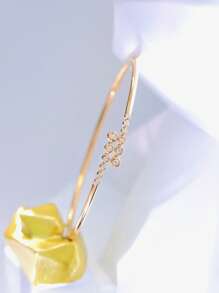 1 pieza Brazalete redondo de plata S925 personalizado con circonita cúbica elegante, versátil y adecuado para uso diario, regalo para mujeres
