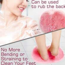 硅胶足部磨砂按摩垫，适用于淋浴、去角质和清洁脚、淋浴刷和背部磨砂，颜色随机