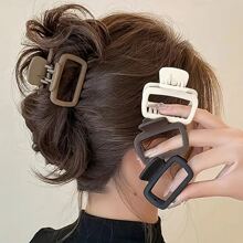 4pcs Elegant Matte Square Hair Clips Set - Multi-Functional Fashion Hair Claw, Suitable For Women And Girls, For Ponytail And Bun, Perfect For Daily Styling And Makeup, Random Colors Home Bathroom Decor Fall Decor Back To School