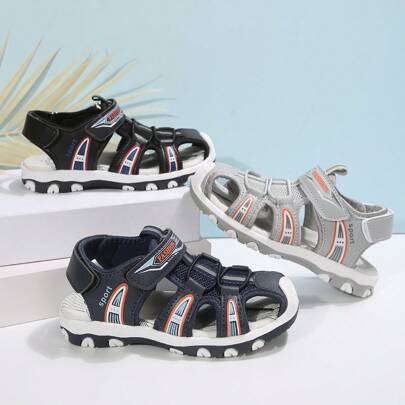 Sandalias deportivas de moda para niños, nuevas para el verano 2025, de punta cerrada, suela blanda, antideslizante, para playa, para niños pequeños/niños pequeños/niños grandes