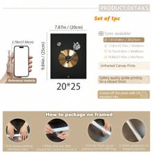 1 件，帆布挂画，带框装饰画，海报，墙壁艺术，复古金唱片帆布艺术印刷品，客厅、卧室、办公室墙壁装饰 - 独特的音乐主题海报，防水，完美的礼物创意，房间装饰