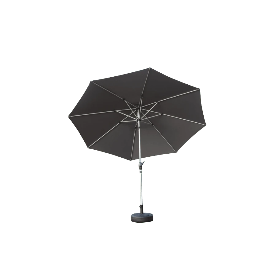 9FT Patio Umbrella Outdoor Table Umbrella With Push Button Tilt And Crank UV Protection Waterproof Market Sun Umbrella With 8 Sturdy Ribs For Garden Deck Backyard Pool Gray