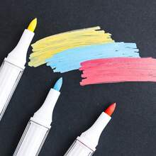 9色丙烯颜料马克笔套装，色彩鲜艳，可叠放，创意软头，适用于绘画、DIY涂鸦艺术创作，是学校和美术用品的理想之选，也是开学季必备品。 - 彩色 - 查看 5