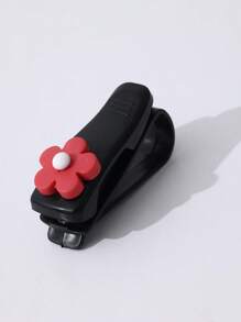 1pc Cute Flower Car Visor Clip, Multifunctional Sunglasses Holder, Sun Shade, Card/Receipt Clip