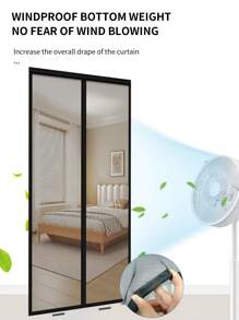 1 pièce Moustiquaire de porte magnétique moderne, maille en fibre de verre extra large, rideau anti-moustique respirant, convient pour la maison, la chambre, la cuisine, le salon, la salle à manger, le balcon, les fenêtres, et résistant aux rayures, lavable à la main, sans électricité nécessaire
