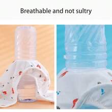 4件套可重复使用婴儿尿布套，防水防漏婴儿尿布裤，可洗布尿布衬垫 - 彩色 - 查看 4