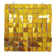 24 Glitter Wall Background Panels, Glitter Square Glitter Tiles, Plastic Mosaic, Suitable For Party And Wedding Decoration, Stage Background, Holiday Team Decoration, And Holiday Gifts, Suitable For People Aged 14 And Above - Vàng - Xem 4