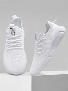 Women's Trainers Fashionable Sneakers Mesh Comfortable Sports Shoes Lightweight And Breathable Casual Sneakers Outdoor Casual Walking Shoes Road Running Shoes White