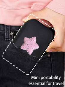 A Portable Mini Storage Bag With Y2k Star Heart Decoration Elements, Waterproof And Anti Drop Eva Material Hard Shell Camera Box, Shockproof Storage Box, Suitable For Storing Digital Cameras And Digital Products, Can Store Headphones