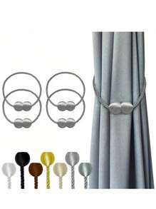 2 Pieces Retro Style Magnetic Curtain Tie-Plastic Elegant Rope Tie-Strong Magnetic Curtain Clip, Suitable For Living Room, Bedroom, Home And Office.