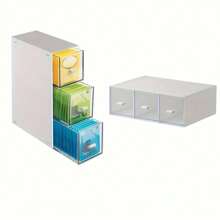 1 pièce Organisateur de tiroir de cuisine empilable pour sachets de thé et dosettes de café - Solution de rangement en plastique, design gain de place, accès facile, convient pour l'organisation de la maison, paniers, bacs et contenants