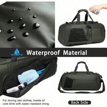 bolsa deportiva impermeable para gimnasio, bolsa de viaje para hombres y mujeres, bolsa de noche con compartimento para zapatos - Verde Oscuro - Ver 5