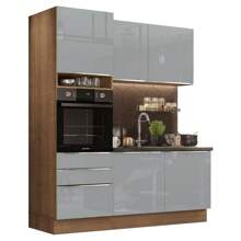 Madesa Gabinete Cocina Integral Compacta 180cm Lux Color Marrón/Gris 01 - Marrón y Gris - Ver 2