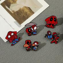 Disney 1/5 Pcs Cute Cartoon Character Brooch Set Creative Bundling Spider Man Deadpool Enamel Pin Backpack Clothing Jewelry Metal Badge Accessories Gifts For Friends