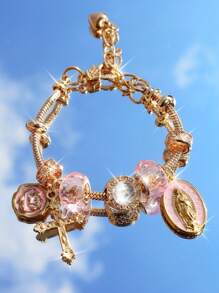 1pc Cross Charm Bracelet, Religion Charm Bracelet, Buddha Bracelet, Adjustable Cross Bracelet