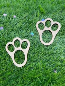 2 piezas de plantillas de huellas de pata de conejo de Pascua - Plantillas de madera reutilizables para decoraciones de Pascua, búsqueda de huevos de Pascua, regalos de Pascua, decoración de primavera, suministros para fiestas de Pascua - Multicolor - Ver 2