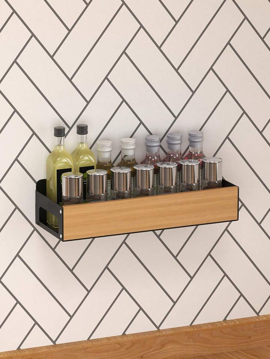 Wall-Mounted Kitchen Storage Rack, Seasoning Rack, Multifunctional Storage Rack With No-Drilling Required For Hassle-Free Family Kitchen Organization