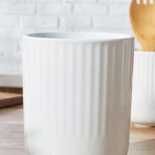 2pcs Ceramic Utensil Holders, 7.5"+5.5", Large Kitchen Countertop Organizers, Modern Decor For Spatulas, WhiteHome Decor, Party Storage, Christmas Storage, New Year Storage - 白色 - 查看 5