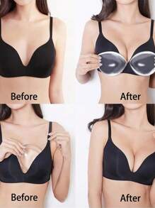 2 PCS [Bra Inserts] Invisible Anti-Convex 1 Pair Silicone Bra Inserts - Push-Up Enhancer Pads For Women, Reusable & Washable, Smooth Surface, Lingerie Accessories,Super Soft Breast Pads, Bra Push Up Cleavage Enhancer Pads, Non-Slip Sticky Breast Push Up Pads Enhancer Summer Cooling,Beach,Travel